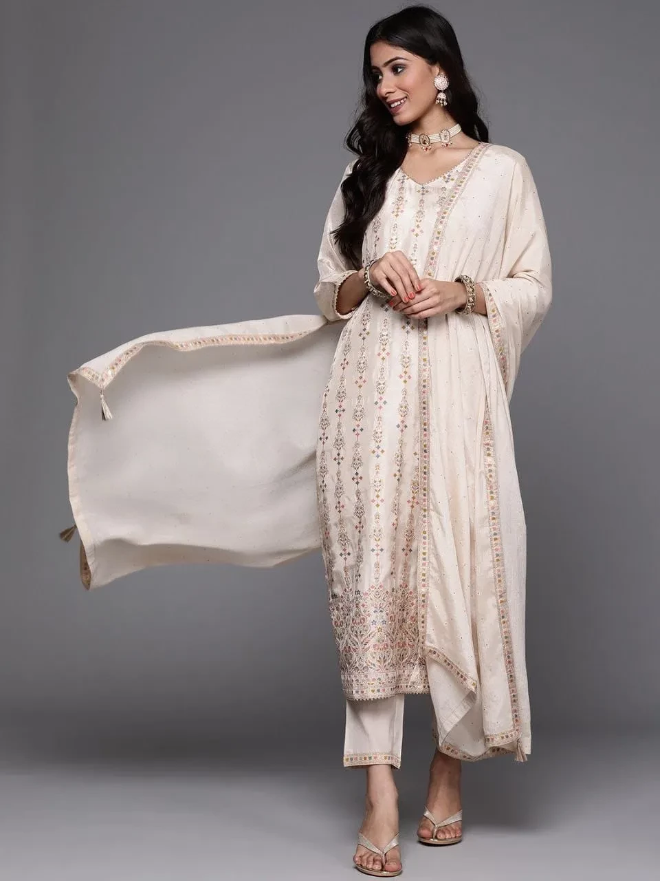 Shivam-Namrata Designer Wholesale Pure Viscose Silk Kurta And Pant Dupatta Catlog